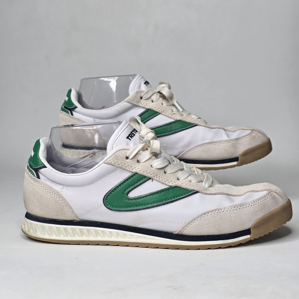 Tretorn Kristine Elite G Sneakers Women's 8.5 White Green Suede Mesh Low Top